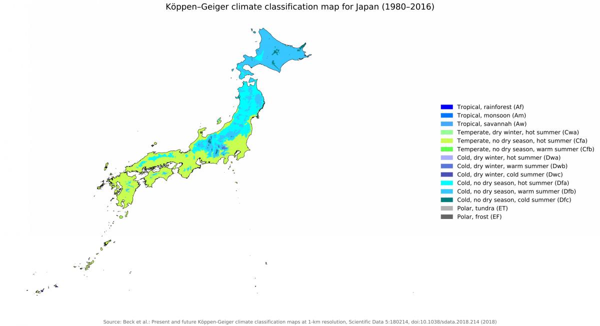 日本の気温マップ