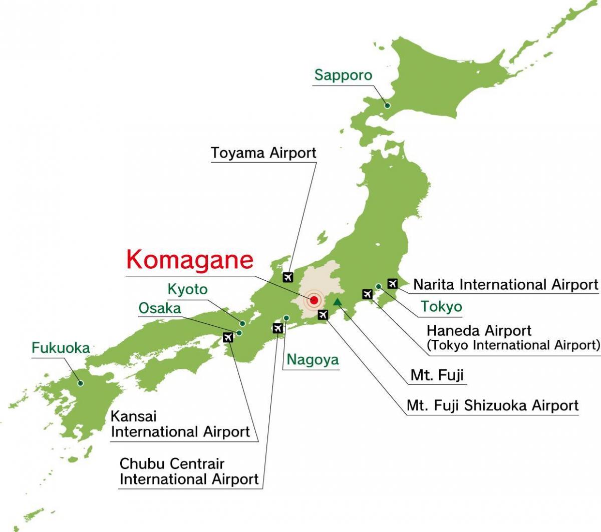 日本の空港の地図